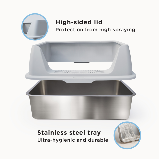 Tidy Tails Odour Control Extra Large Stainless Steel Cat Litter Tray - Product Image 2
