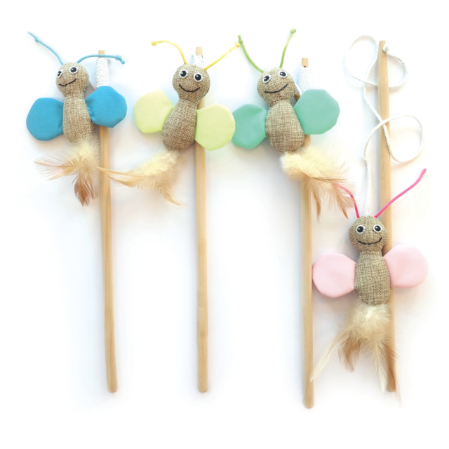 M-PETS Glow in the Dark Butterfly Wand Cat Toy - Product Image 1