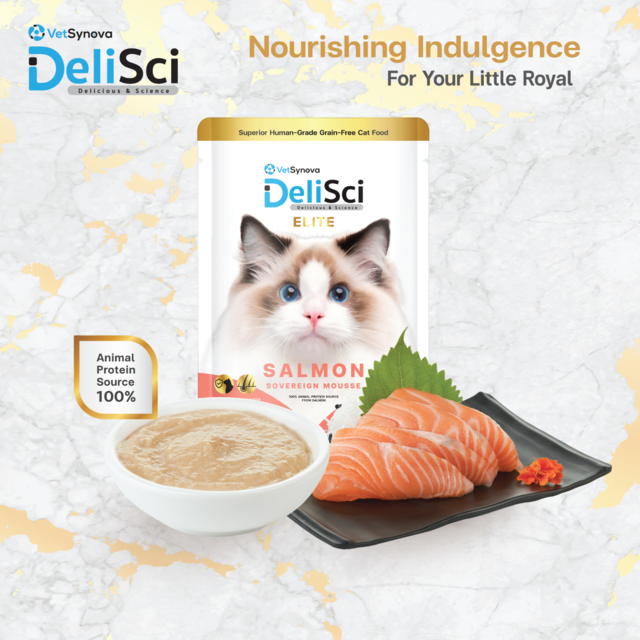 VetSynova DeliSci Elite Salmon Sovereign Mousse Wet Cat Food Topper - Product Image 1