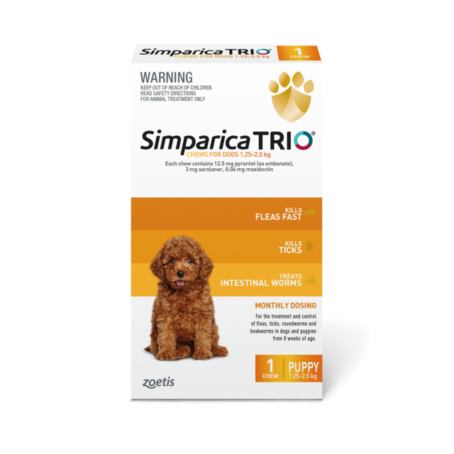 Simparica Trio Dog Flea Tick & Worm Treatment - Product Image 1