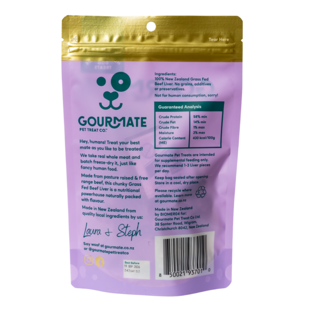 Gourmate Pet Treat Co. Grass Fed Beef Liver Dog Treats - Product Image 1