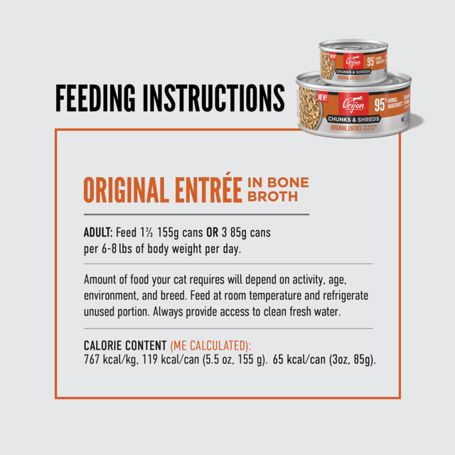 Orijen Original Entrée Chunks & Shreds in Bone Broth Wet Cat Food - Product Image 3