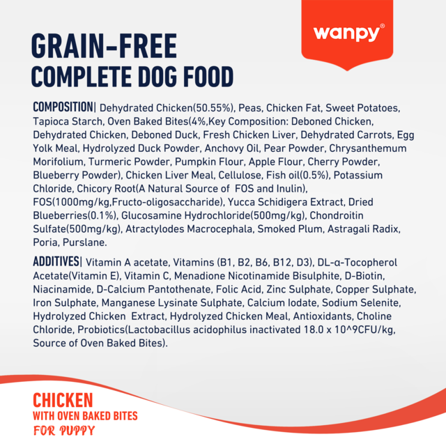 Wanpy Grain Free Puppy Chicken Recipe Dry Dog Food - Product Image 6