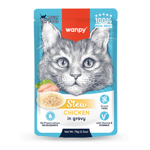 Wanpy Stew Adult Chicken in Gravy Wet Cat Food - Product Image