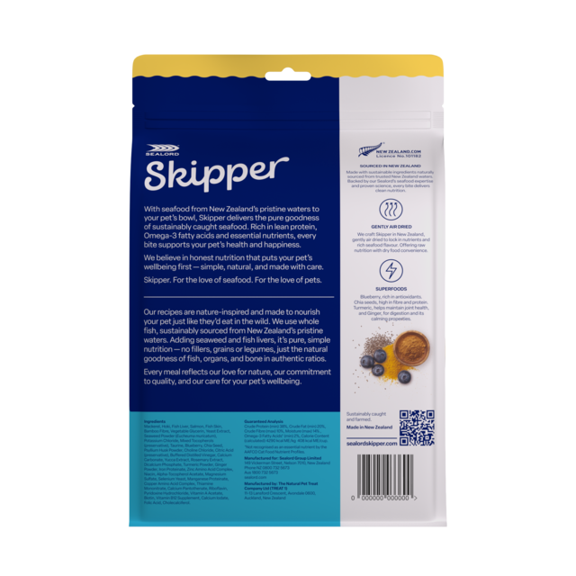 Sealord Skipper Mackerel, Hoki & Salmon Air Dried Cat Food - Product Image 2
