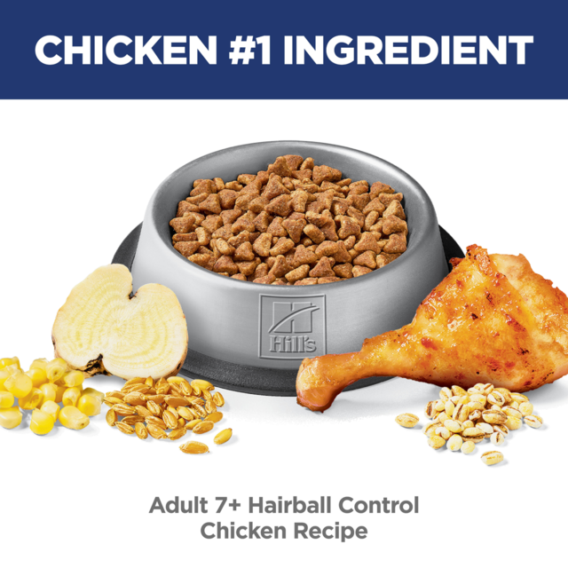 Hill's Science Diet Adult 7+ Hairball Control Chicken Senior Dry Cat Food - Product Image 5
