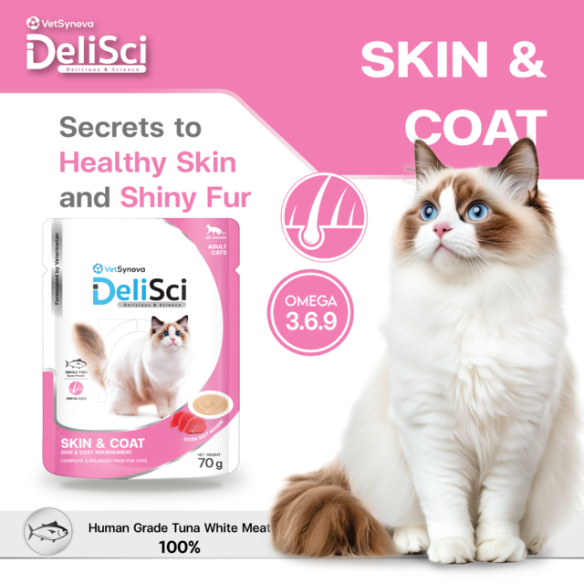 VetSynova DeliSci Skin & Coat Mousse Wet Cat Food - Product Image 1