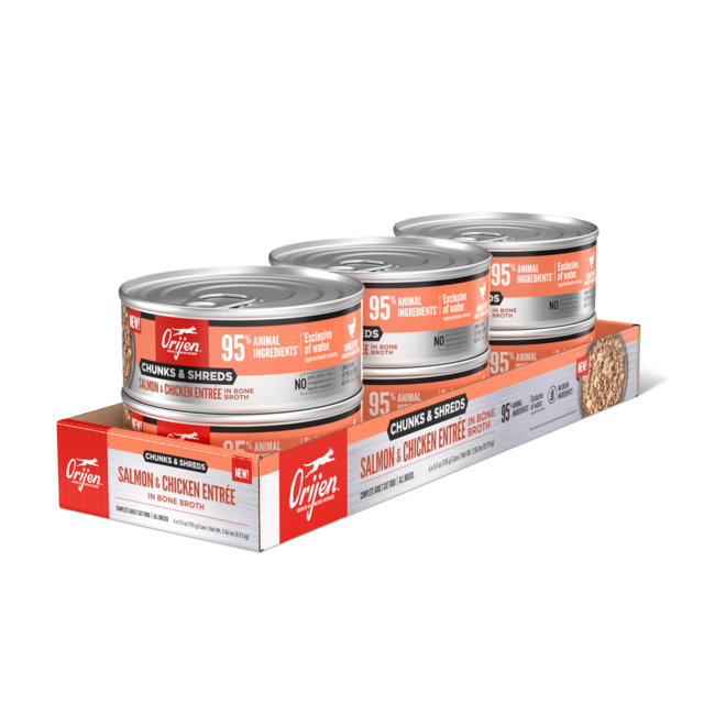Orijen Salmon & Chicken Entrée Chunks & Shreds in Bone Broth Wet Cat Food - Product Image 8