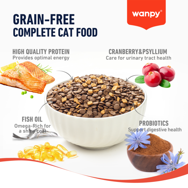 Wanpy Grain Free Adult Salmon Recipe Dry Cat Food - Product Image 1