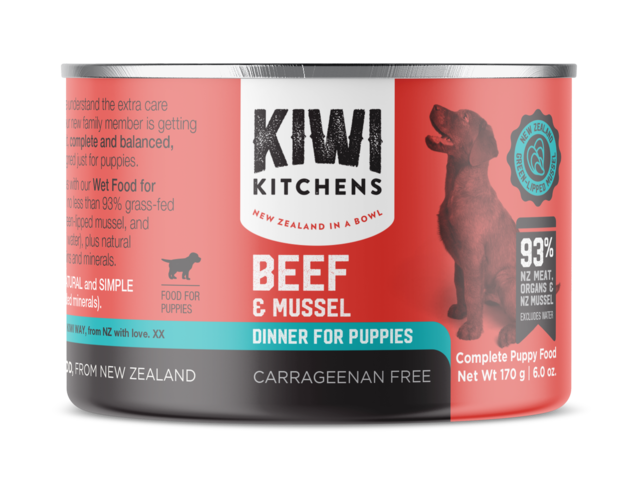 Kiwi Kitchens Beef & Mussel Puppy Wet Dog Food - Product Image