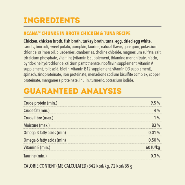ACANA Chicken & Tuna Recipe Chunks in Broth Wet Cat Food - Product Image 4