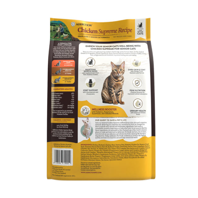 Addiction Grain-Free Chicken Supreme Recipe Senior Dry Cat Food - Product Image 8