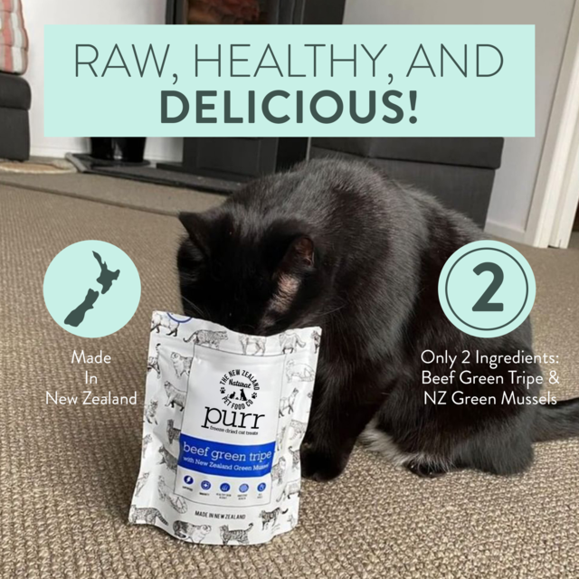 The NZ Natural Pet Food Co PURR Beef Green Tripe & Mussel Cat Treats - Product Image 2