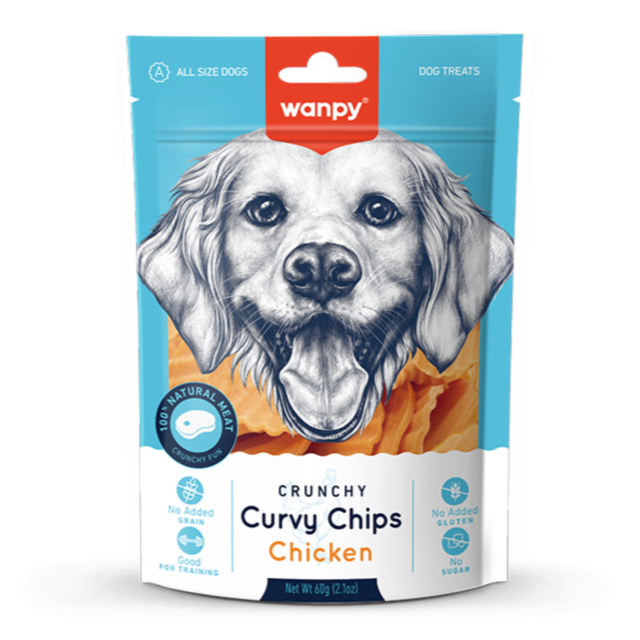 Wanpy Crunchy Chicken Curvy Chips Dog Treats - Product Image