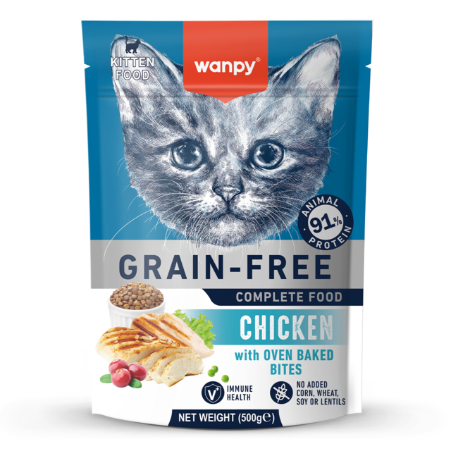 Wanpy Grain Free Kitten Chicken Recipe Dry Cat Food - Product Image