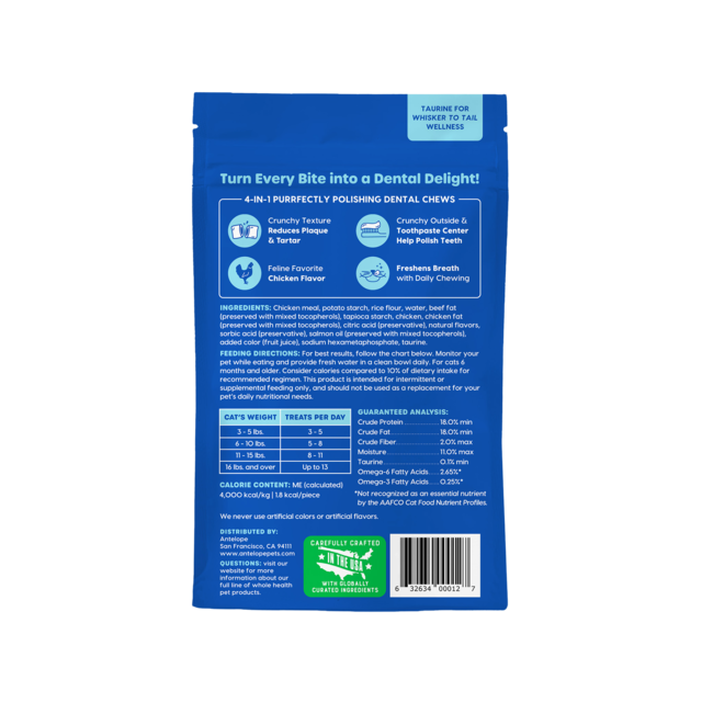 Ark Naturals Kiss Me-Ow Cleaning Dental Chicken Cat Treats - Product Image 1