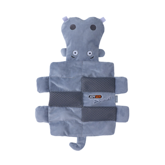 JOYSER Puzzl Hippo with Squeakers and Treat Pockets Dog Plush Toy - Product Image 1