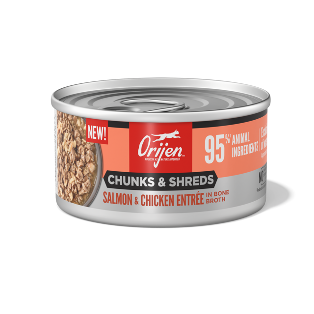 Orijen Salmon & Chicken Entrée Chunks & Shreds in Bone Broth Wet Cat Food - Product Image 5