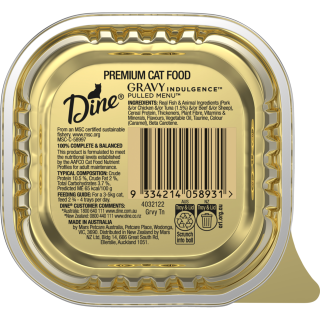Dine Pulled Menu Gravy Indulgence with Tuna Adult Wet Cat Food - Product Image 4