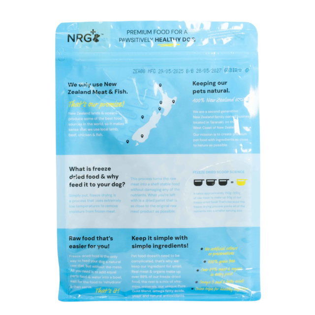 NRG+ Pure Gold Blend Fish & Lamb Freeze Dried Dog Food - Product Image 1