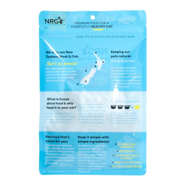 NRG+ Pure Gold Blend Fish & Lamb Freeze Dried Cat Food - Product Image 1