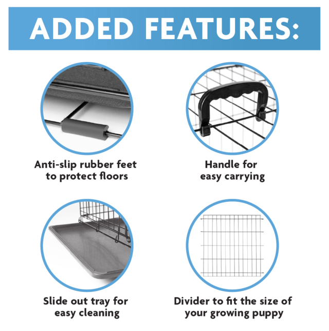 Pup & Purr Double Door Dog Crate with Divider - Product Image 5