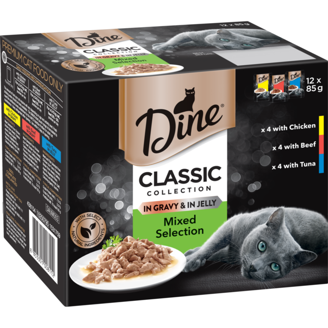 Dine Classic Collection Mixed Selection in Gravy & Jelly Wet Cat Food Variety Pack - Product Image