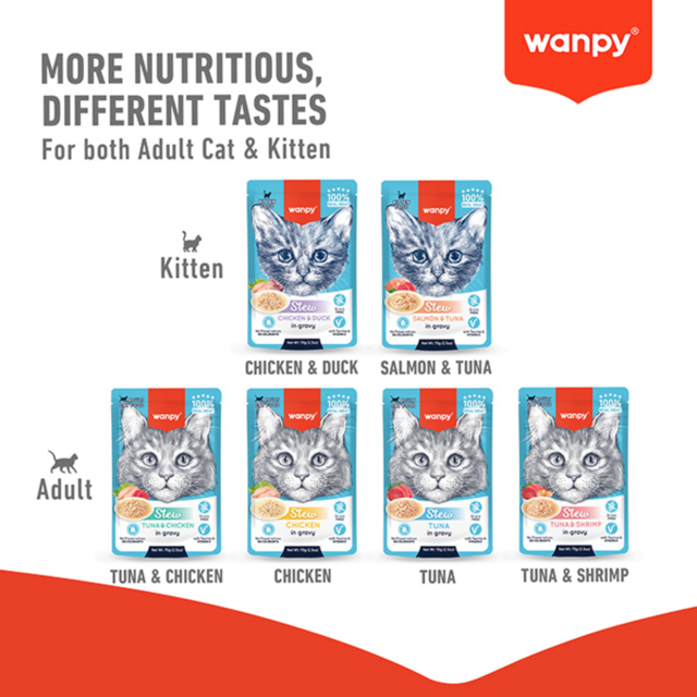 Wanpy Stew Adult Tuna & Shrimp in Gravy Wet Cat Food - Product Image 6