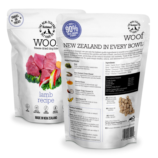 The NZ Natural Pet Food Co WOOF Lamb Freeze Dried Dog Food - Product Image 1