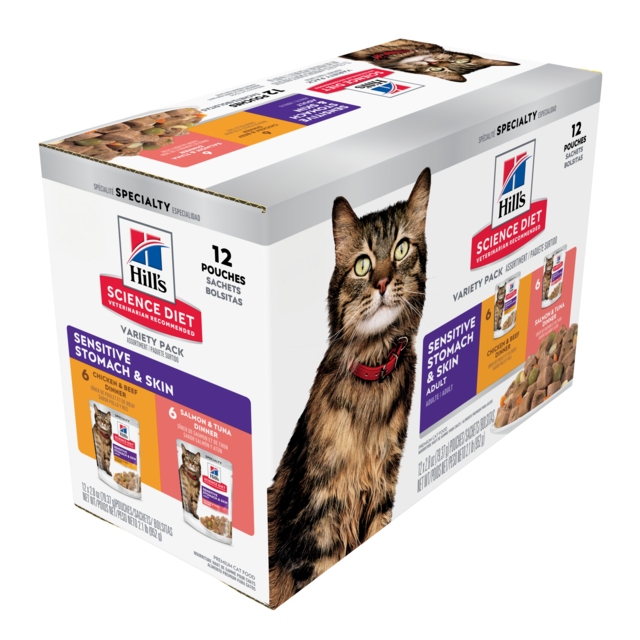 Hill's Science Diet Adult Sensitive Skin & Stomach Variety Box Wet Cat Food - Product Image