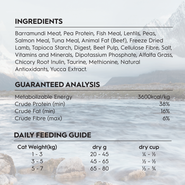 Trilogy Grain Free Barramundi with Tuna & Freeze Dried Lamb Adult Dry Cat Food - Product Image 6
