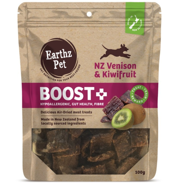 Earthz Pet BOOST+ Venison & Kiwifruit Air Dried Dog Treats - Product Image