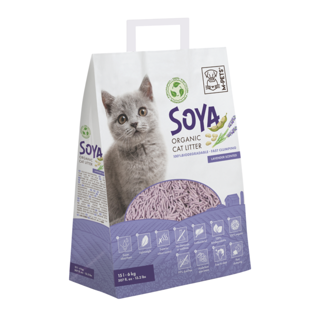 M-PETS Soya Clumping Lavender Scented Cat Litter - Product Image