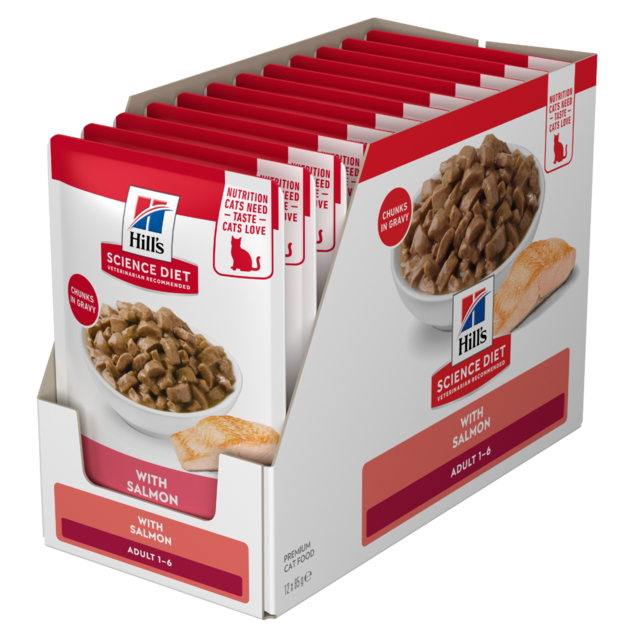 Hill's Science Diet Adult Salmon in Gravy Fish Wet Cat Food - Product Image 3
