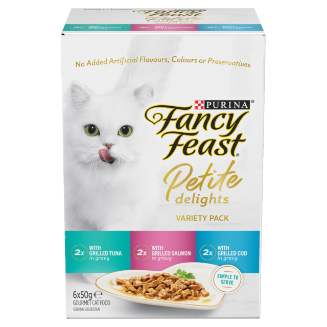 Fancy Feast Petite Delights Tuna Salmon & Cod Variety Pack Wet Cat Food - Product Image