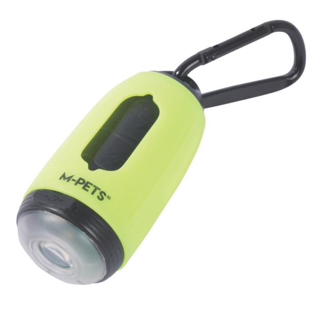 M-PETS Flash LED Flashlight with Dog Poop Bag Dispenser - Product Image