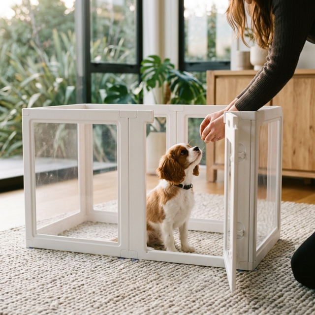 M-PETS Blanche Six Pannel Puppy Pen - Product Image