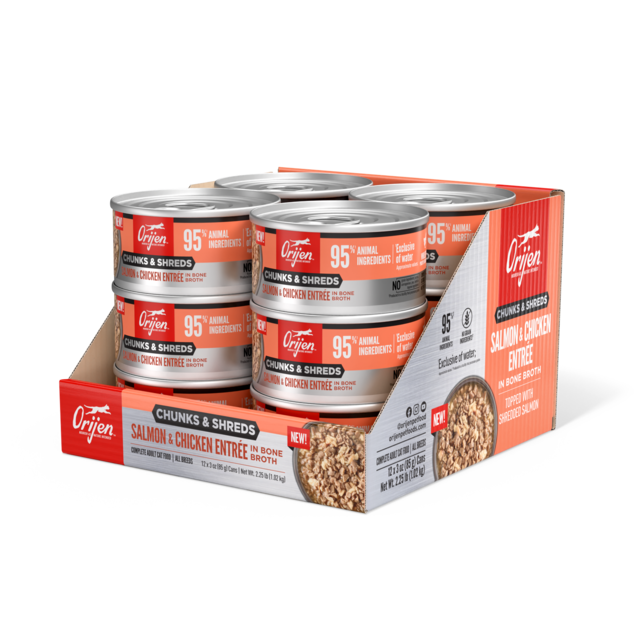 Orijen Salmon & Chicken Entrée Chunks & Shreds in Bone Broth Wet Cat Food - Product Image 6