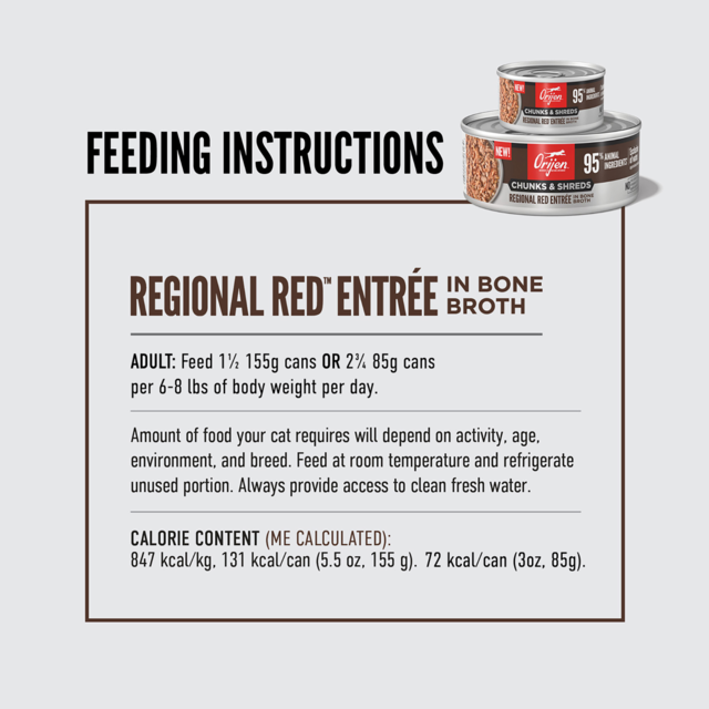 Orijen Regional Red Entrée Chunks & Shreds in Bone Broth Wet Cat Food - Product Image 3