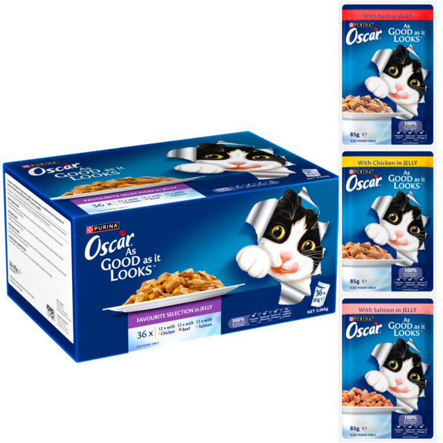 Oscar Favourites Selection in Jelly Variety Wet Cat Food Pack - Product Image 1
