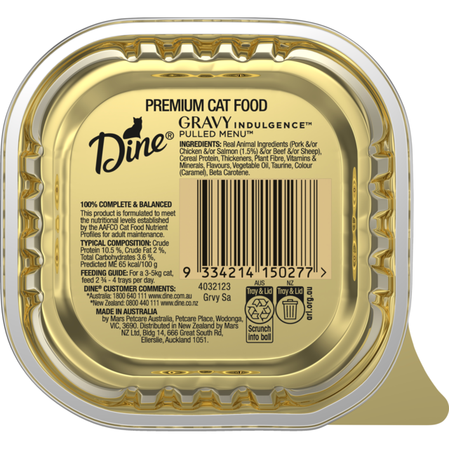 Dine Pulled Menu Gravy Indulgence with Salmon Adult Wet Cat Food - Product Image 3
