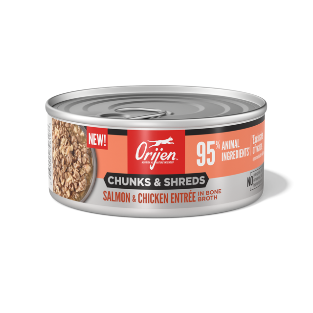 Orijen Salmon & Chicken Entrée Chunks & Shreds in Bone Broth Wet Cat Food - Product Image 7