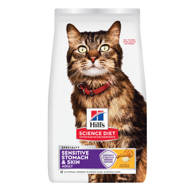 Hill's Science Diet Adult Sensitive Stomach & Skin Chicken Dry Cat Food - Product Image