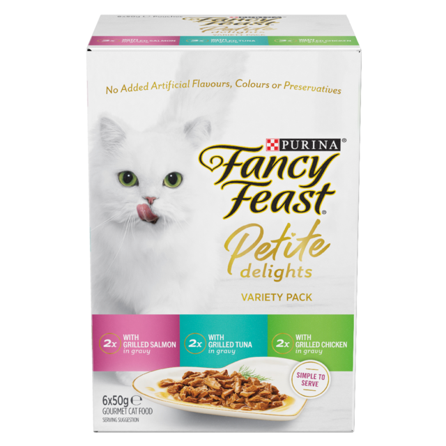 Fancy Feast Petite Delights Salmon Tuna & Chicken Variety Pack Wet Cat Food - Product Image