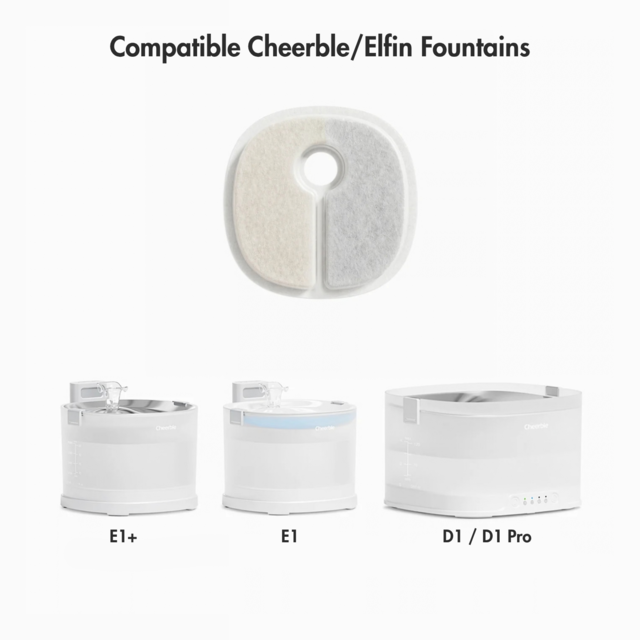 Cheerble E1+/E1/D1 Pro/D1 Cat and Dog Water Fountain Replacement Filters - Product Image 1