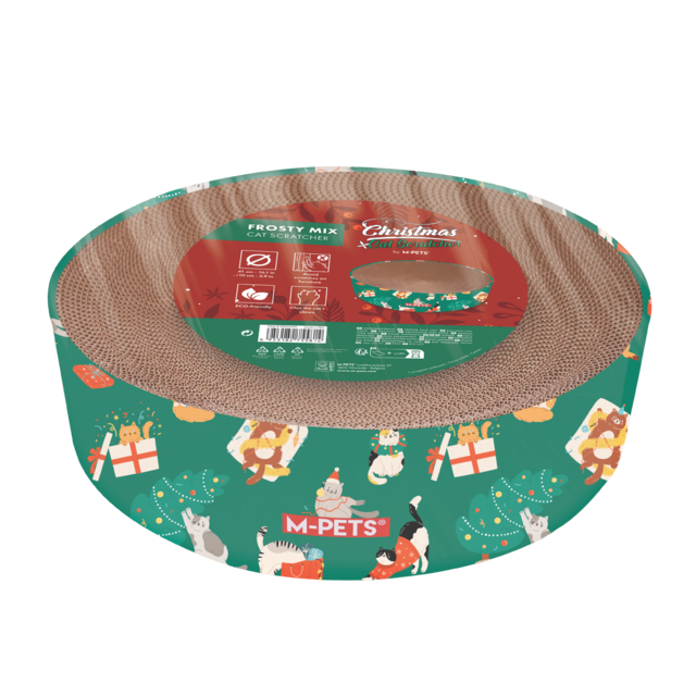 M-PETS Christmas Frosty Mix Cardboard Cat Scratcher - Product Image