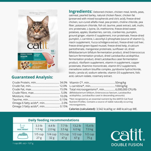 Catit Recipes Double Fusion Senior Chicken Dry Cat Food - Product Image 4
