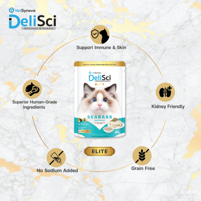 VetSynova DeliSci Elite Seabass Serenade in Broth Wet Cat Food Topper - Product Image 3