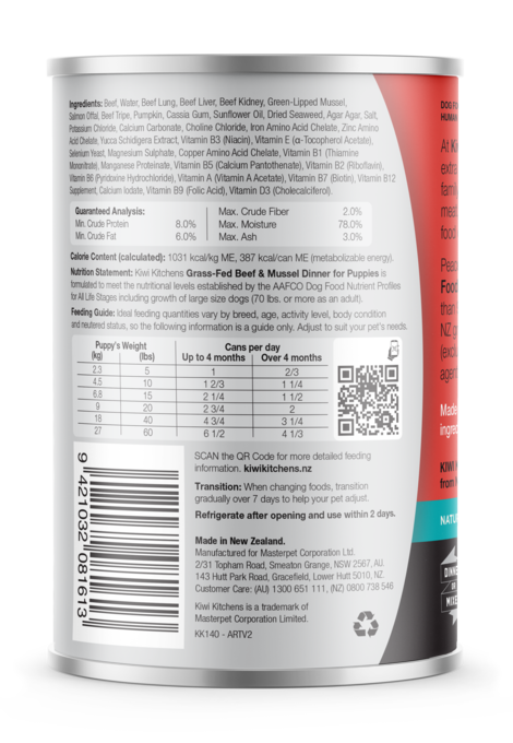Kiwi Kitchens Beef & Mussel Puppy Wet Dog Food - Product Image 21