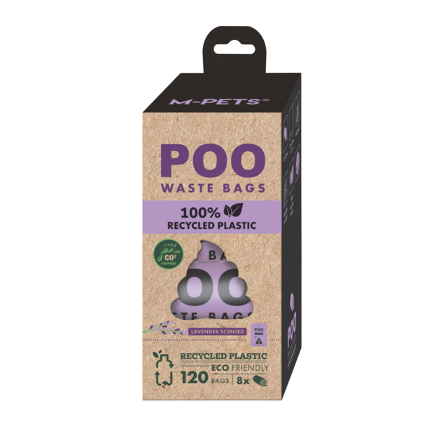 M-PETS POO Waste Bags Lavender Scented Rrecycled Plastic Dog Poop Bags  - Product Image 1